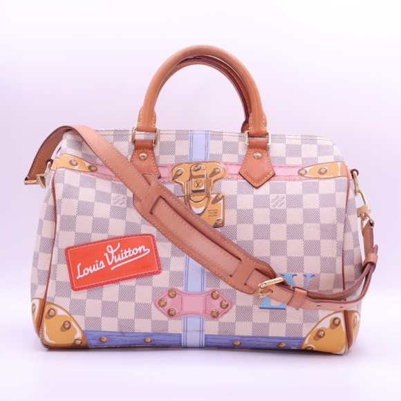 LOUIS VUITTON - Speedy Bandouliere White Damier Azul R1.203 - Picture 1 of 5